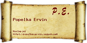 Popelka Ervin névjegykártya