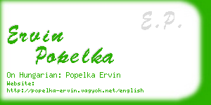 ervin popelka business card